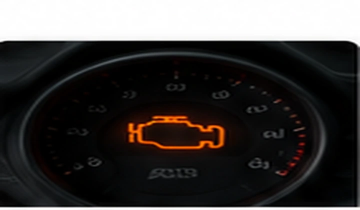 Check engine light on an instrument cluster